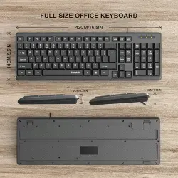 Clavier d’ordinateur filaire, clavier silencieux USB de taille standard avec pavé numérique, clavier d’ordinateur portable Slim Compact Soft Basic pour Windows PC Office Desktop (noir)