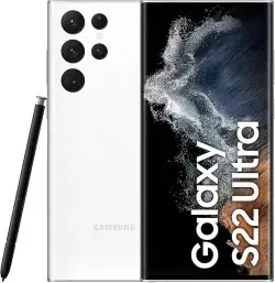 Samsung (reconditionné) Galaxy S22 Ultra Téléphone mobile 5G 128 Go 8 Go Ram double SIM Android Smartphone Phantom blanc